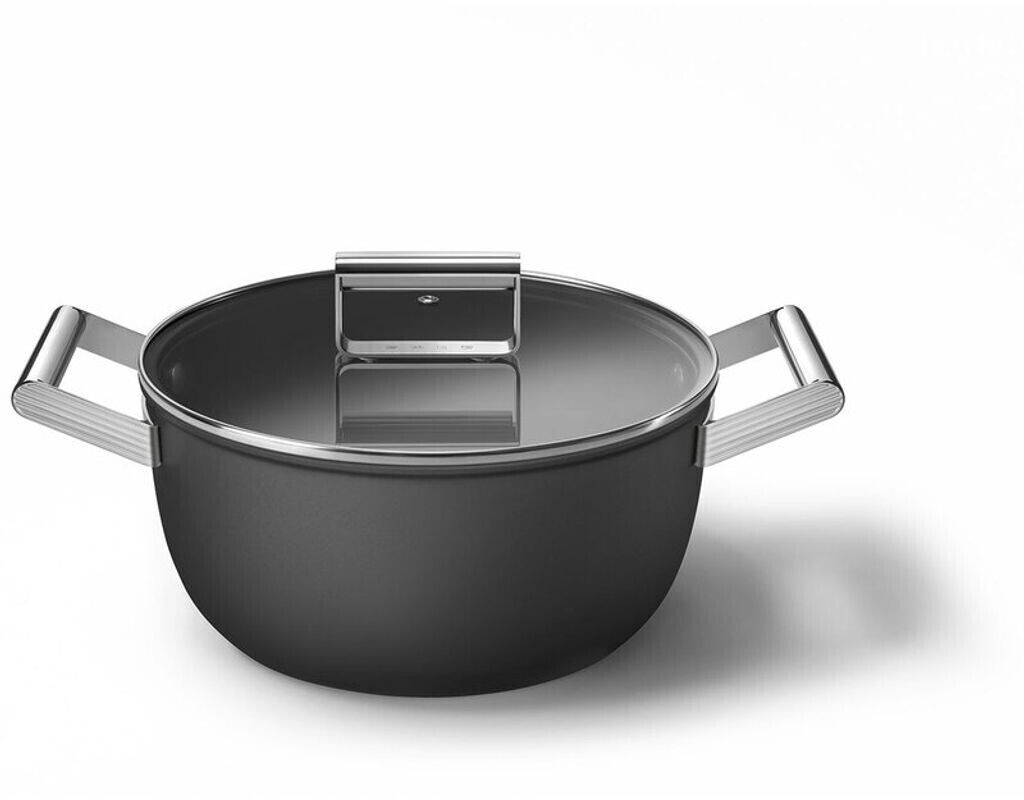 قابلمه ۲۴ سانتی اسمگ ایتالیا مدل SMEG CKFC2411BLM | رنگ مشکی | بدنه آلومینیومی با پوشش نچسب